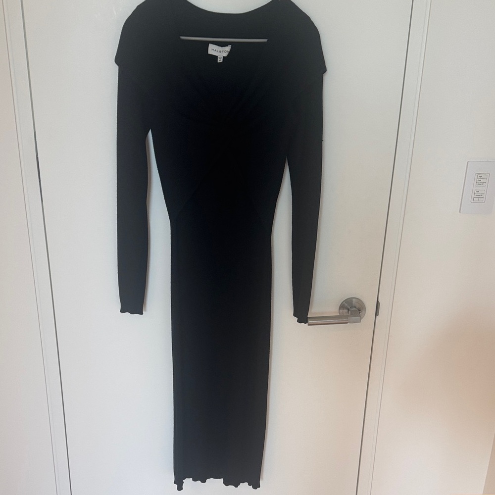 Halston Heritage Black Long Sleeve Dress
